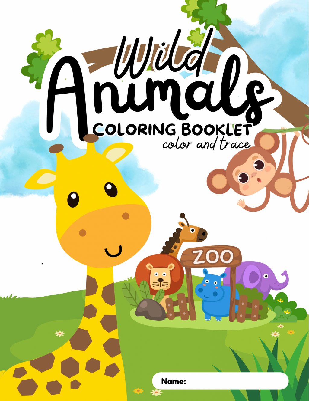 Coloring booklet of wild animals and dinosaurs 🎨🖌️