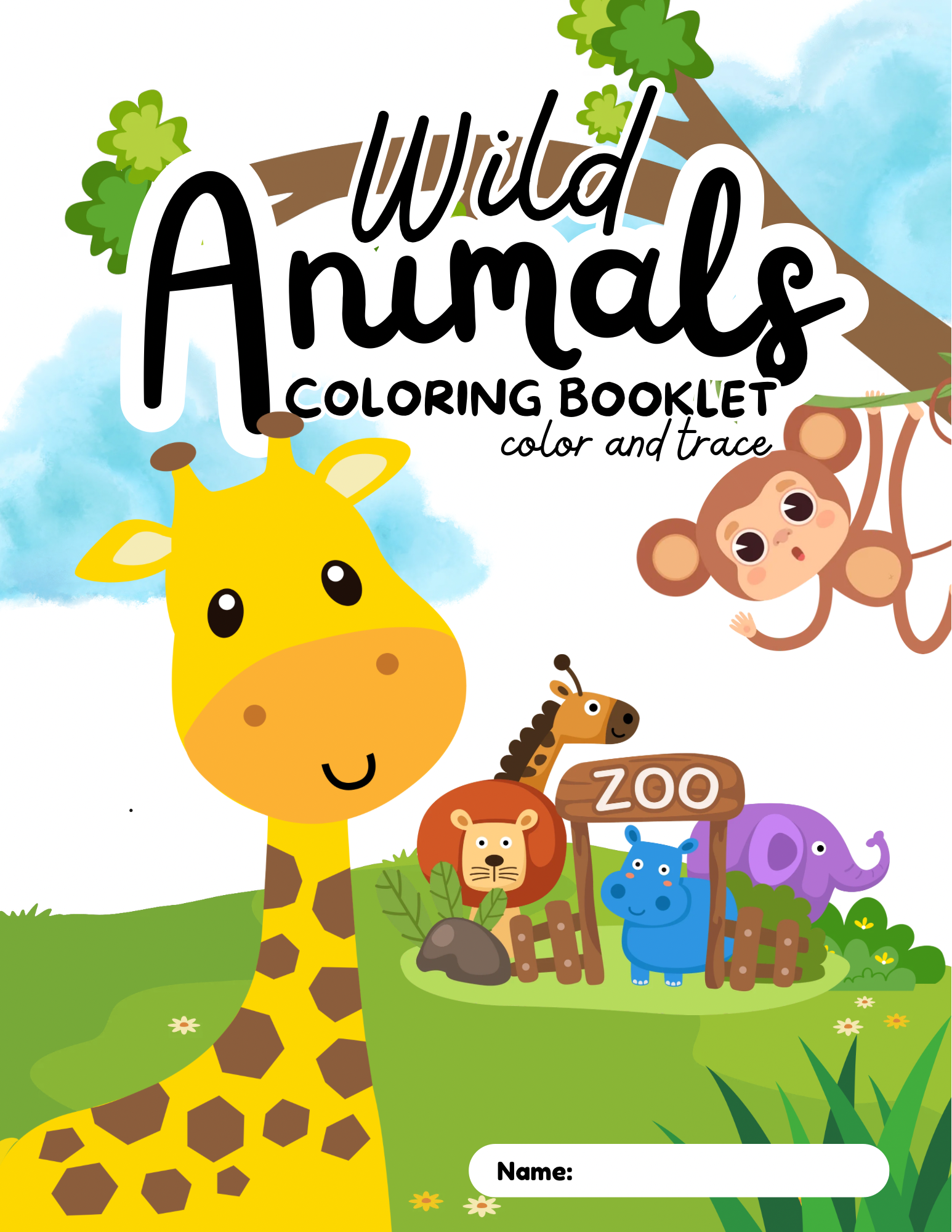 Coloring booklet of wild animals and dinosaurs 🎨🖌️